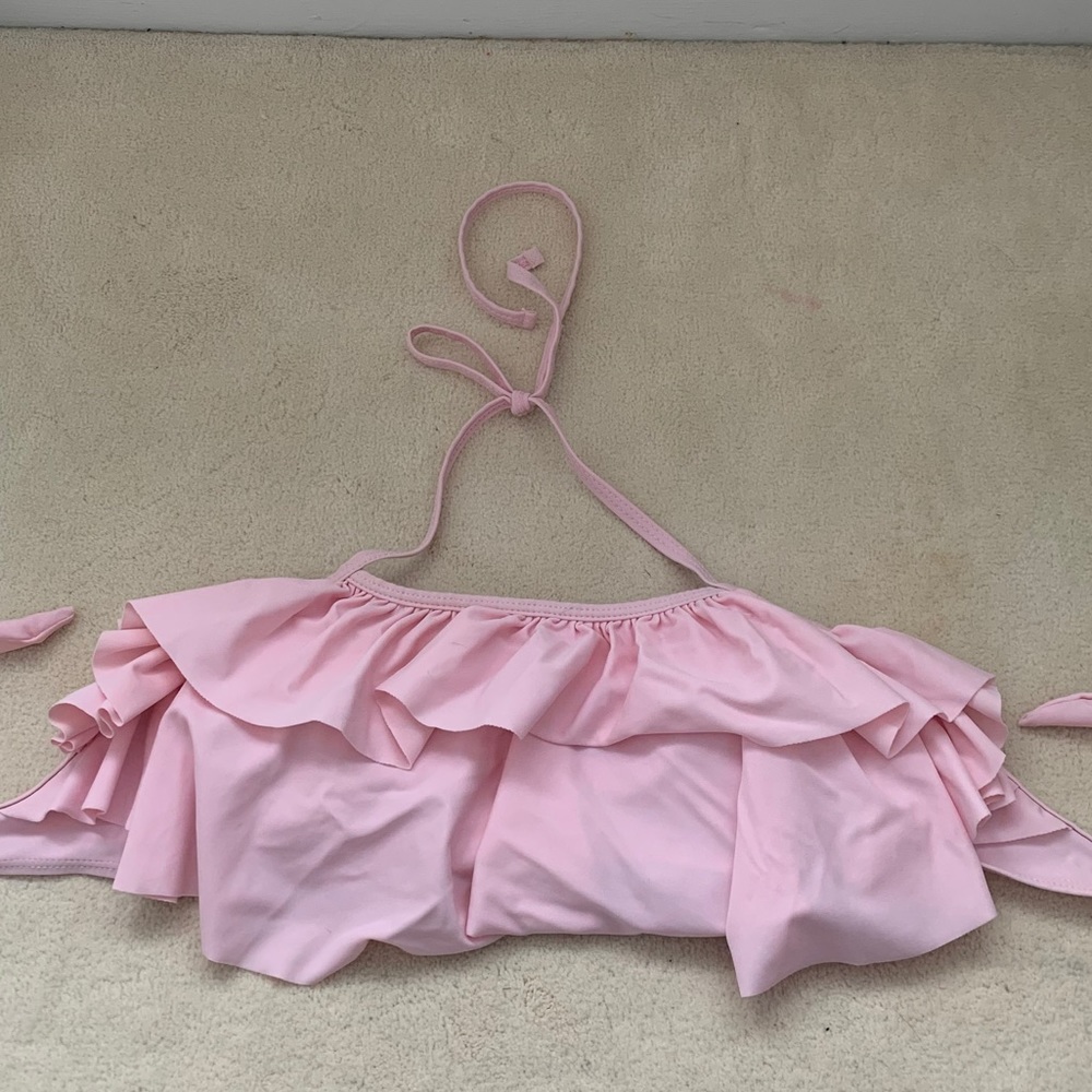 pink ruffle bikini top